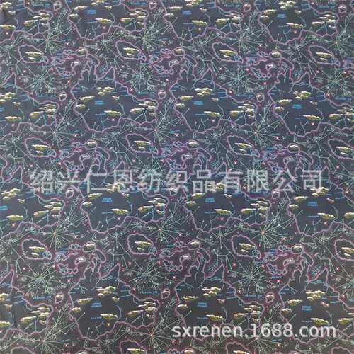 现货供应 人棉府绸全工艺喷气 45*45/100*80 真数码喷墨印花