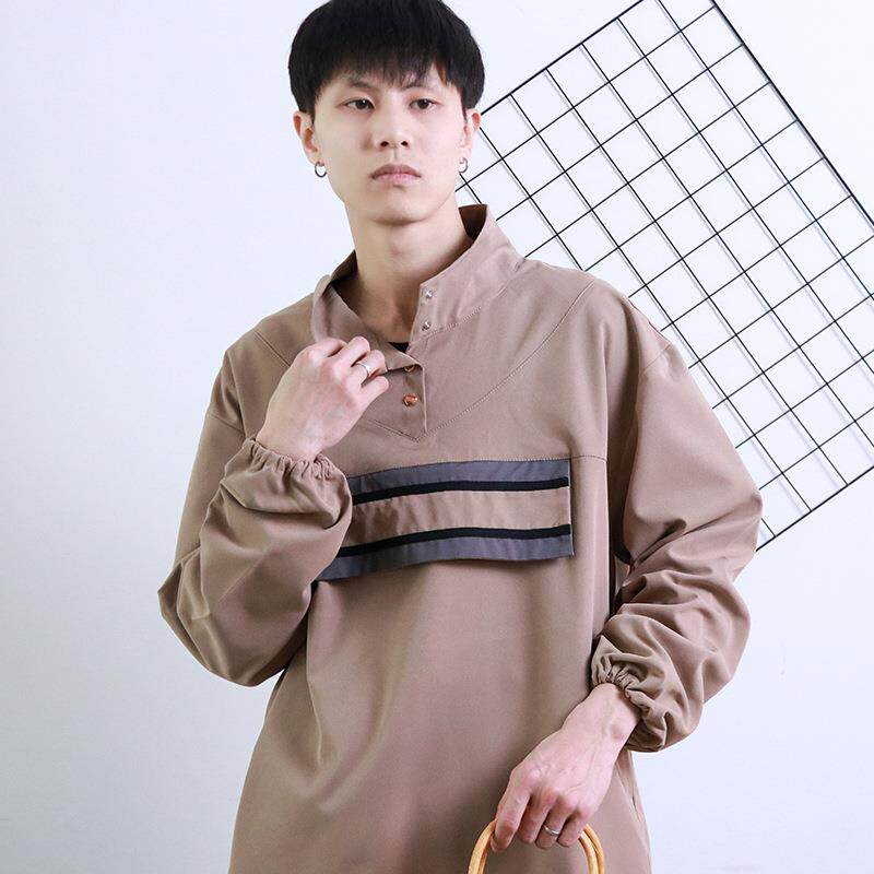 长袖罩衣围裙家用餐厅厨房女工作服男做饭大褂画画带袖反穿衣印字
