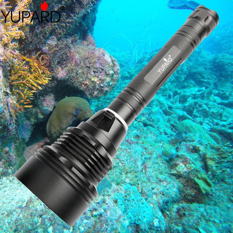 潜水手电筒夜潜赶海水下补光26650超亮P90强光防水蛙人照明灯