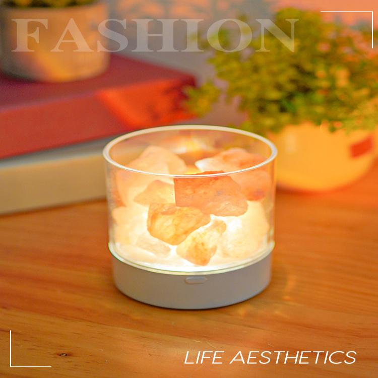 盐灯喜马拉雅矿石水晶台灯卧室床头小夜灯装饰摆件香薰灯ins少女