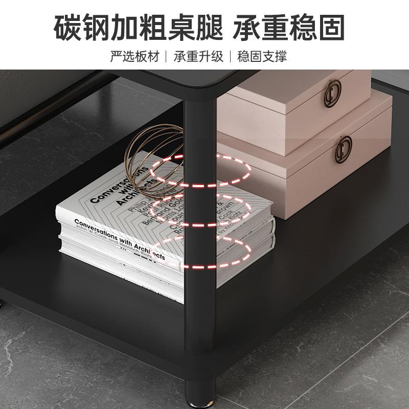 沙发中间小茶几小方桌办公室接待室专用小边几小茶台钢化玻璃边桌