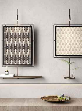 新中式办14637客厅饰画茶室公室壁画装艺术卧室餐厅挂画玄灯关壁