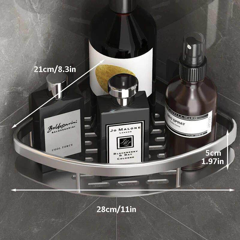 Bathroom Storage Rack No Drill Shelves Wall Mount Corner She