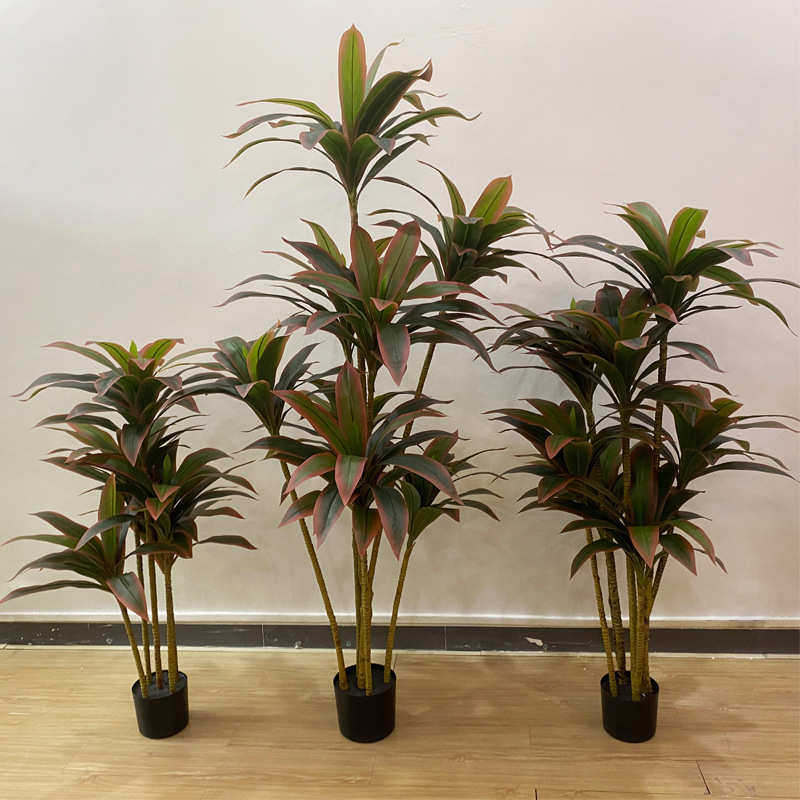 仿真红铁树朱蕉树假植物北欧ins客厅装饰绿植盆景红边巴西铁摆放