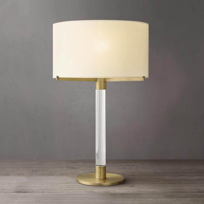 昊爽 出口美式简约客厅卧室台灯轻奢全铜RH设计师软装别墅落地灯