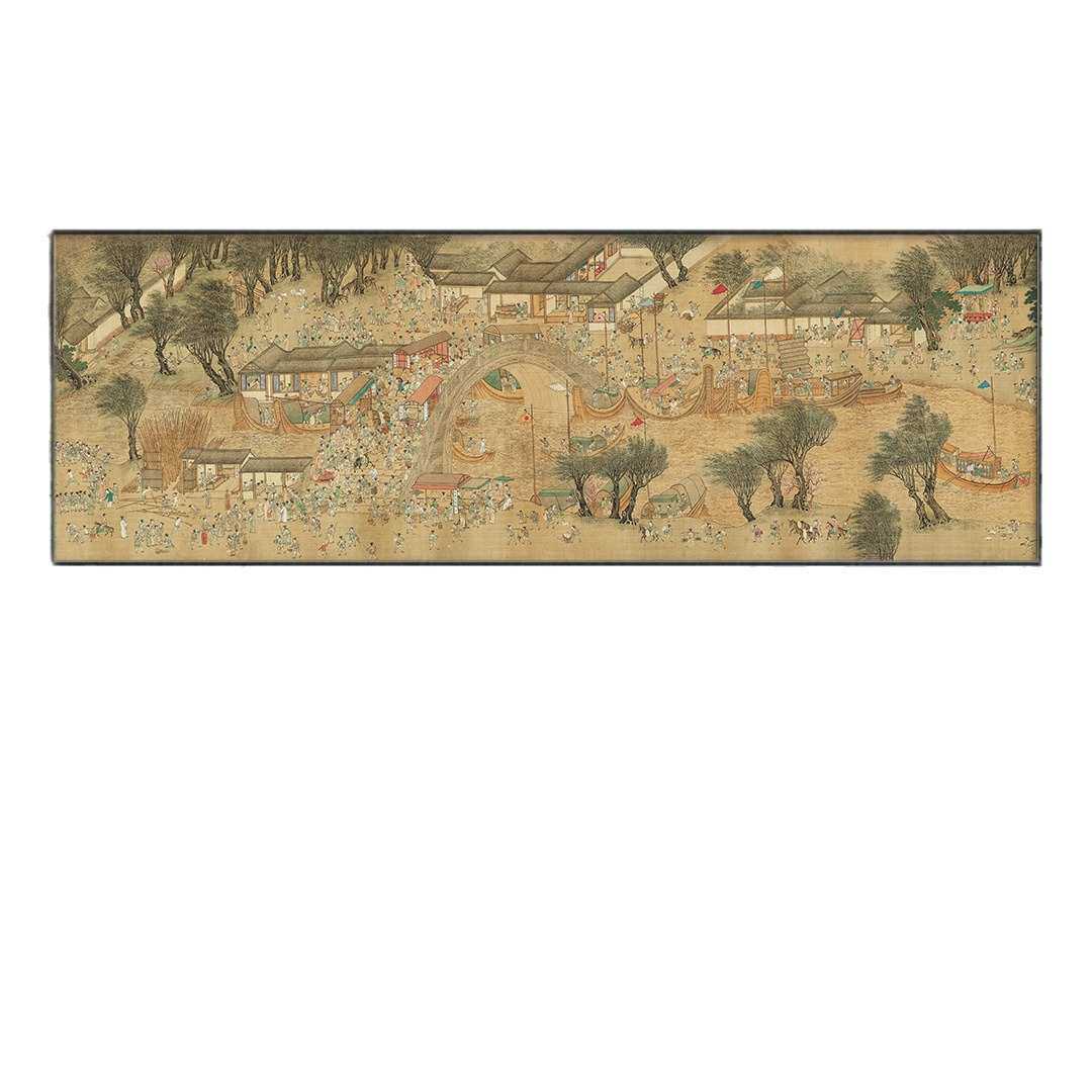 清明上河图装饰画中式客厅沙发背景墙挂画书房办公室山水国画壁画