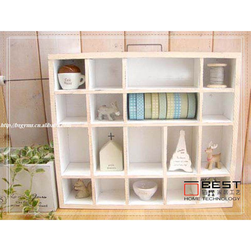 实木置物架 壁挂置物架 zakka风杂货置物架 DIY格子杂货架