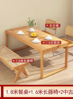 正品北组欧轻奢易简高柜一体靠墙实木大板桌子日式台多功能岛餐桌