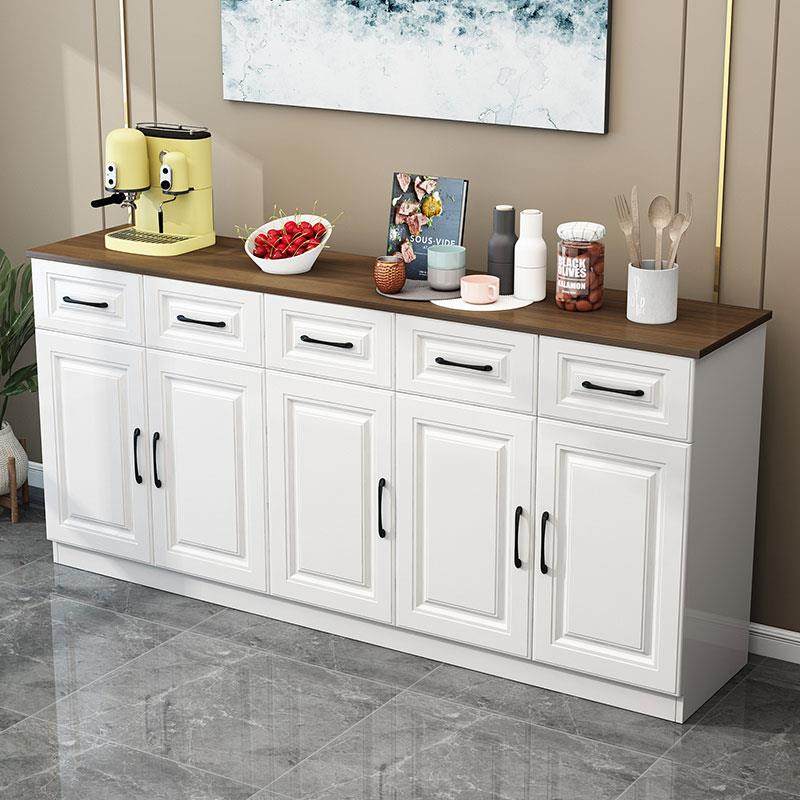 桦崟实木餐边柜北欧现代简约厨房碗柜板式置物架茶水柜客厅边柜储物柜摆件饰品床笠拉车