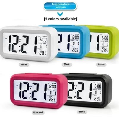 Digital Alarm LED Clock闹钟snooze Control Backlight Calendar