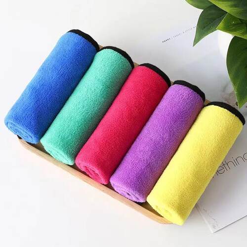 Dual-sided coral fleece microfiber thickened car washing tow