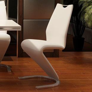 餐椅家用现代简约椅子创意欧式酒店皮革高级舒适设计师艺术靠背椅