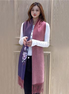 羊搭绒围巾女送妈日礼物保暖羊妈20211118毛披肩外秋冬围脖生送礼