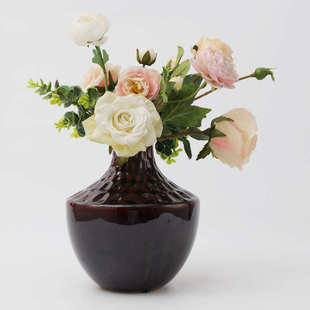 直供酒店所陶瓷花瓶样板间新奢金属色摆件中式假山会厂家轻窑变釉