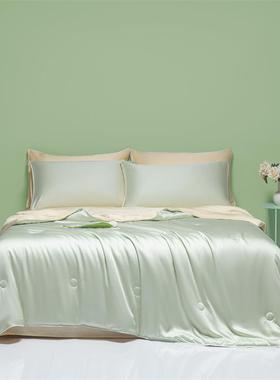 凉感水洗YMF221冰丝双拼夏用凉被通单枕套四件套南家纺床床上品套