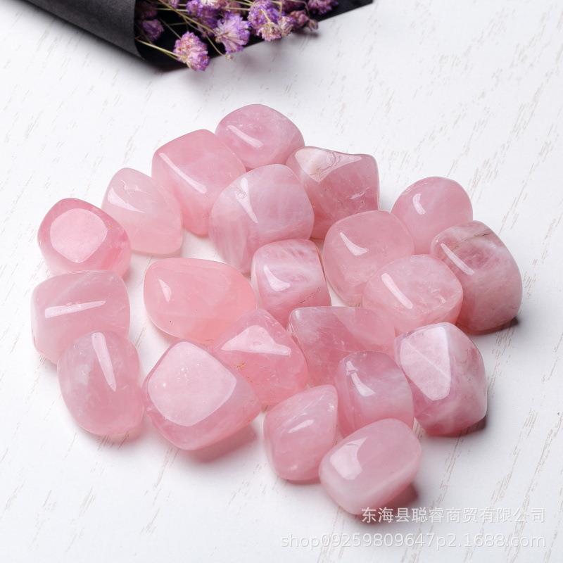 马达加斯加粉晶方块形水晶碎石无孔散装饰花盆鱼缸造景铺底石