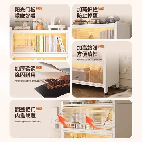 地家用钢室制书柜带柜门落多YR002层书架卧客厅防尘展示收纳储物