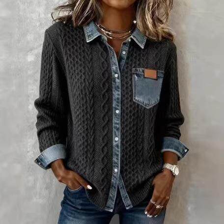 Fried Dough Twists check printed long sleeve shirt