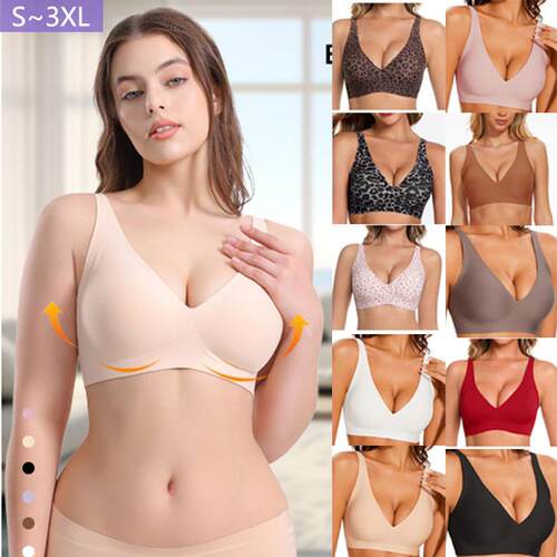 3PCS Leopard Jelly Wireless Bra Womens Comfortable Wireless