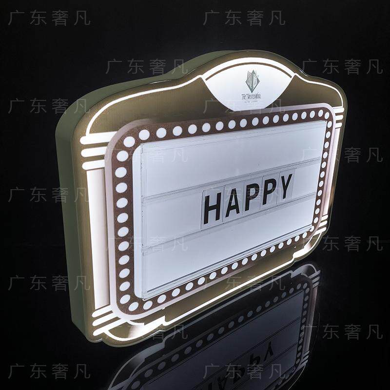跨镜LED发光手举牌广告牌幻彩字母发光灯牌灯箱酒吧气氛道具
