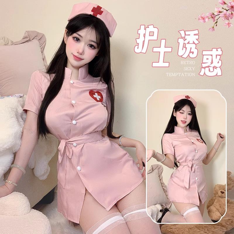 甜美护士制服情调角色扮演趣情内衣超暴露性感睡衣女床上火辣套装