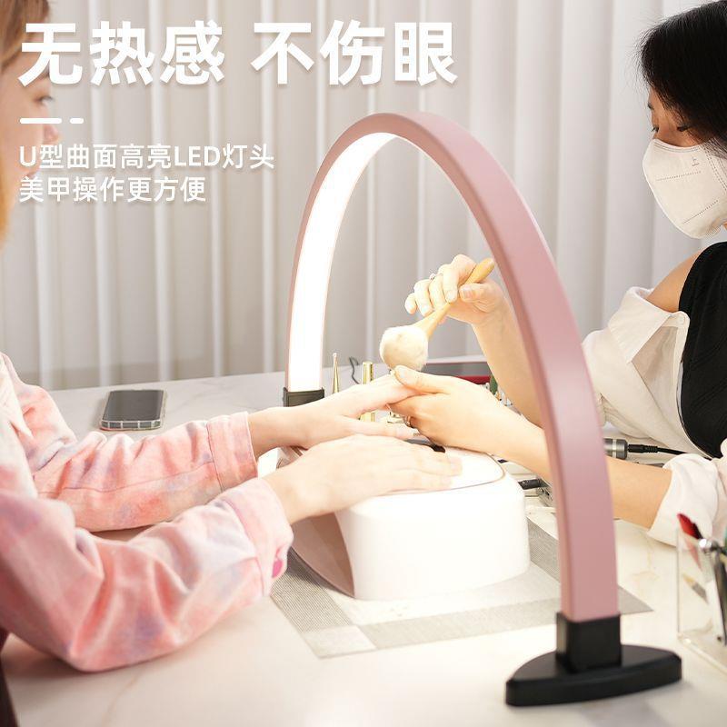 2025新款旋钮半月灯暖光桌面美睫灯护眼LED院美甲照明灯