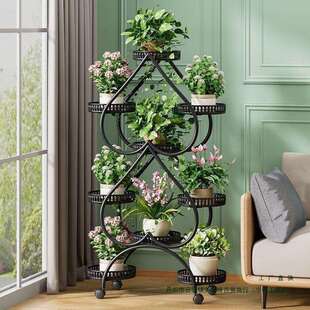 花架多层可移动推拉带轮落地式 花盆架客厅室内阳台落地绿萝置物架