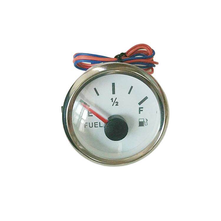 白色52mm指针式燃油表汽车油箱油位提示器12v24v电阻油耗表头