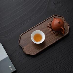 西拾 黑胡桃木小型茶盘2022新款干泡盘实木干泡台家用壶承茶托 托