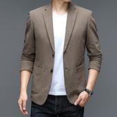 流纯色灯芯绒西 外套尚单西韩时版 潮中士青年男休12 XA闲条绒西装