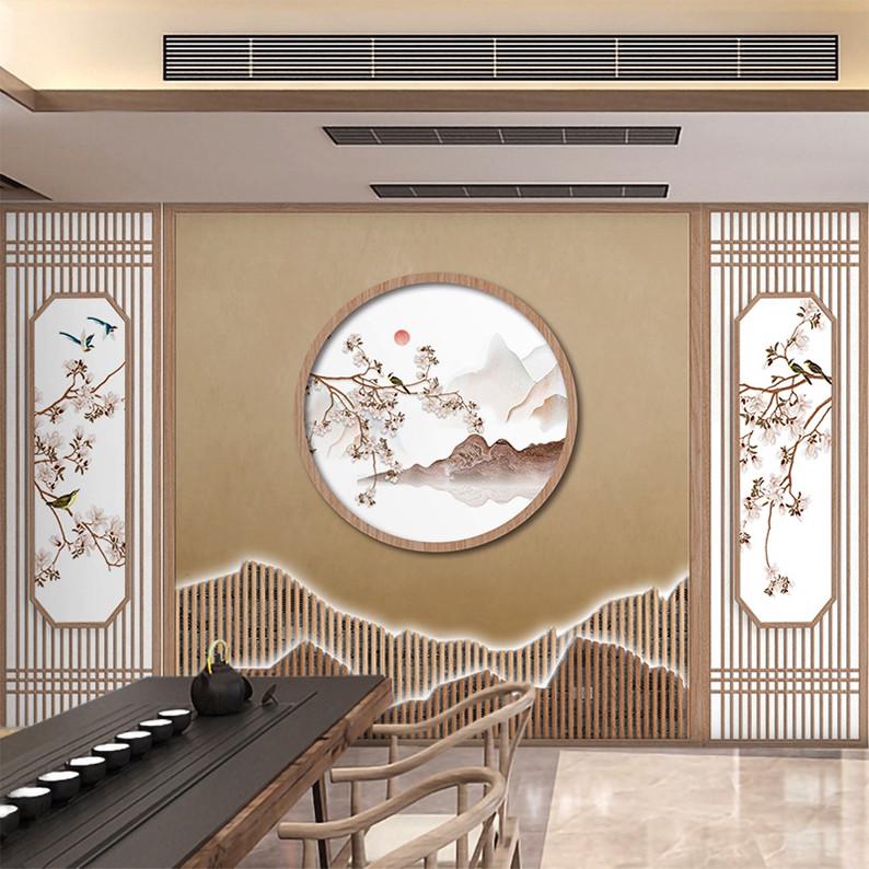 碳晶板电视背景墙板竹木纤维集成墙板客厅影视酒店茶室扣板护墙板