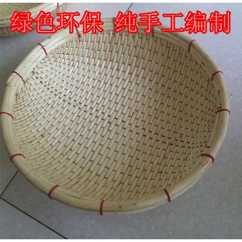 柳编圆笸箩馒头食品篮柳条簸箕馍筐水果展示筐婚嫁针线筐柳条笸箩