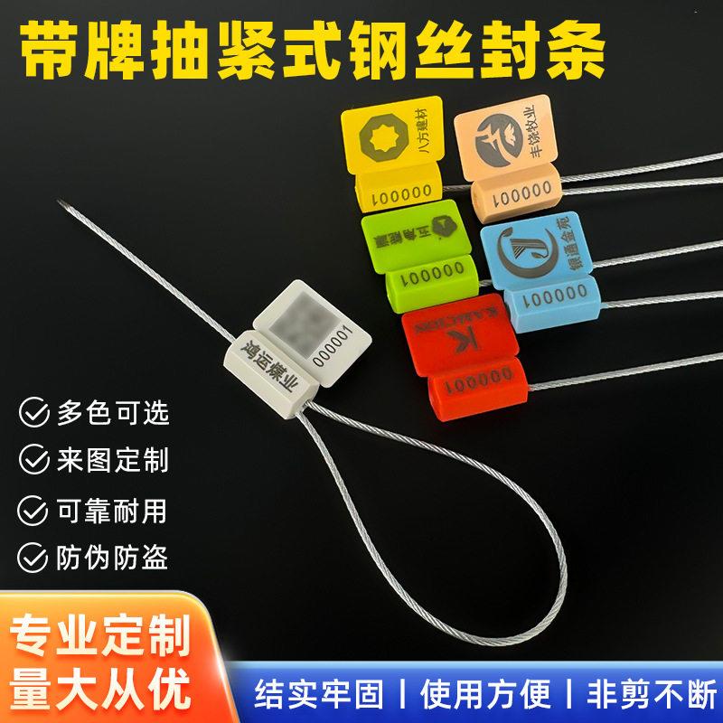 带牌大件带编码扎带集装箱钢丝封条 二维码锁扣一次性铅封物流封