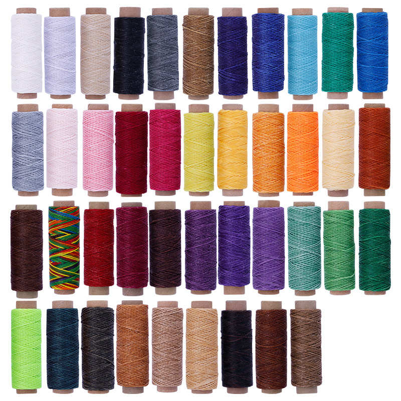 手缝皮革50米扁蜡线缝纫线 上鞋底线 皮具线 6色/包