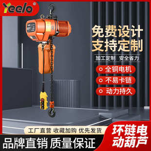 鬼头环链电动葫芦单链双链0.5t1t2t快速电动提升机380V 固定式