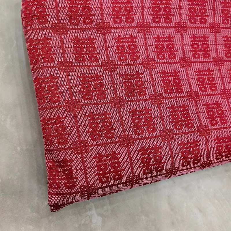 提花布料宋服装面料沙发高档喜字箱包桌布布料色织连衣裙3色绿