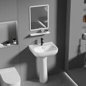 立柱式 洗手盆卫生间陶瓷洗漱台盆阳台家用 洗手盆立柱盆一体落地式