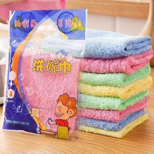 Oil-Resistant Cleaning Cloth, Wooden Fiber Dishcloth, Non-Gr