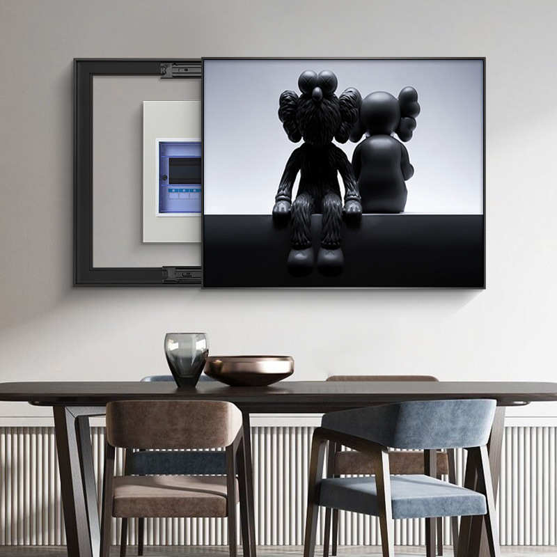 奢小装饰画开关电表清新遮挡箱现代配电轻简约液压箱风盒kaws挂画