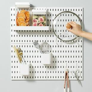 免打孔厨房洞洞板置物架调料架刀架锅盖架碗碟架挂钩墙上收纳配件