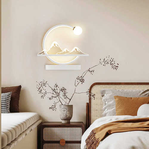 新中式山峰壁灯卧室床头灯装饰中国风禅意过道客厅电视背景墙灯具