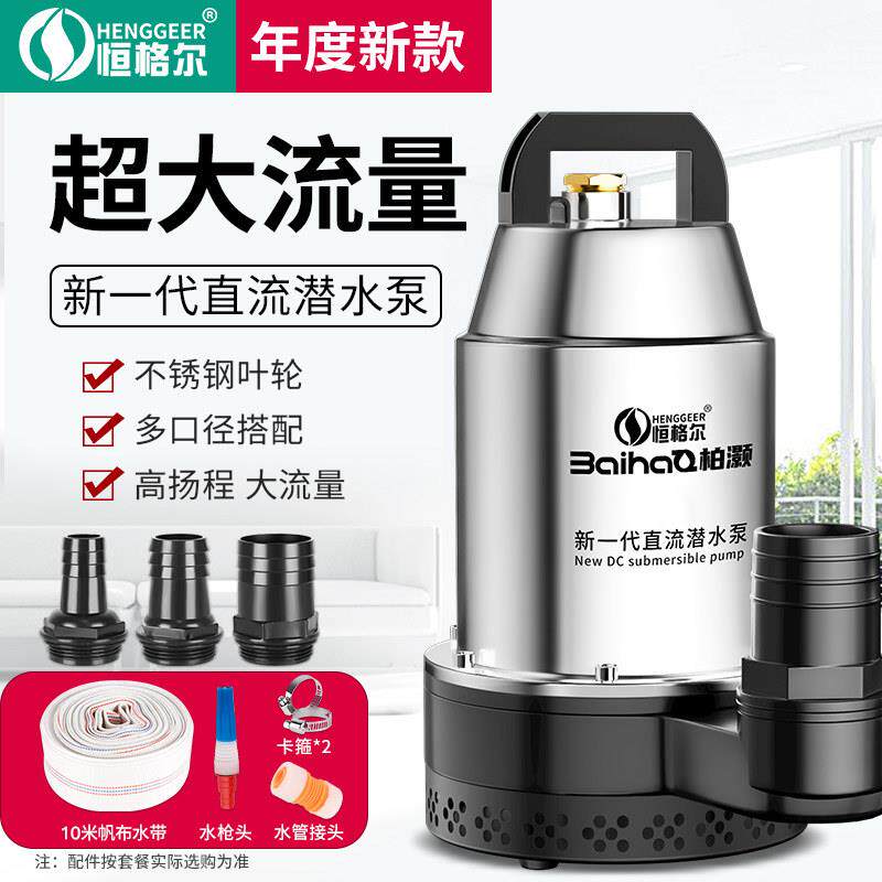 直流潜水泵12V24V48V60V伏电动车电瓶车抽水泵小型农用灌溉抽水机