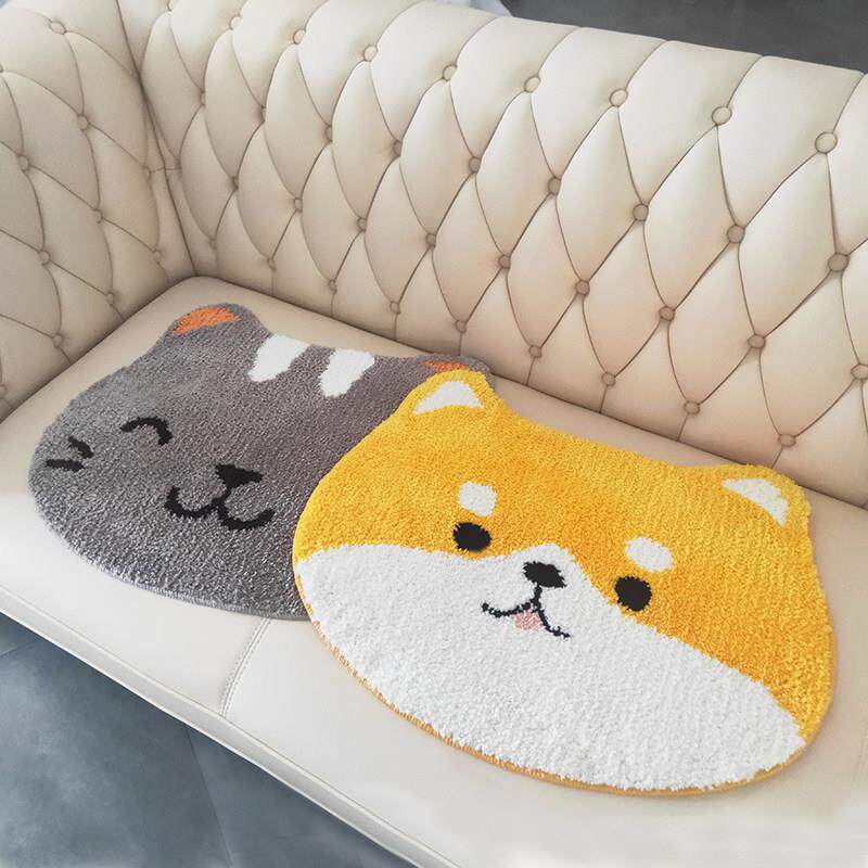 家用地垫地毯入户猫头防滑可爱吸水卡通牀边进门垫子耐脏脚垫地毯