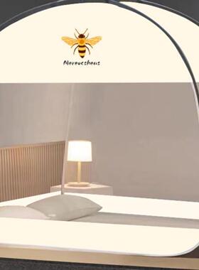 蒙古包蚊帐免新安1装1.5m床家用卧室.米支架1.F9875J8J2米8防摔纹