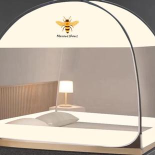蒙古包蚊帐免新安1装 1.5m床家用卧室.米支架1.F9875J8J2米8防摔纹