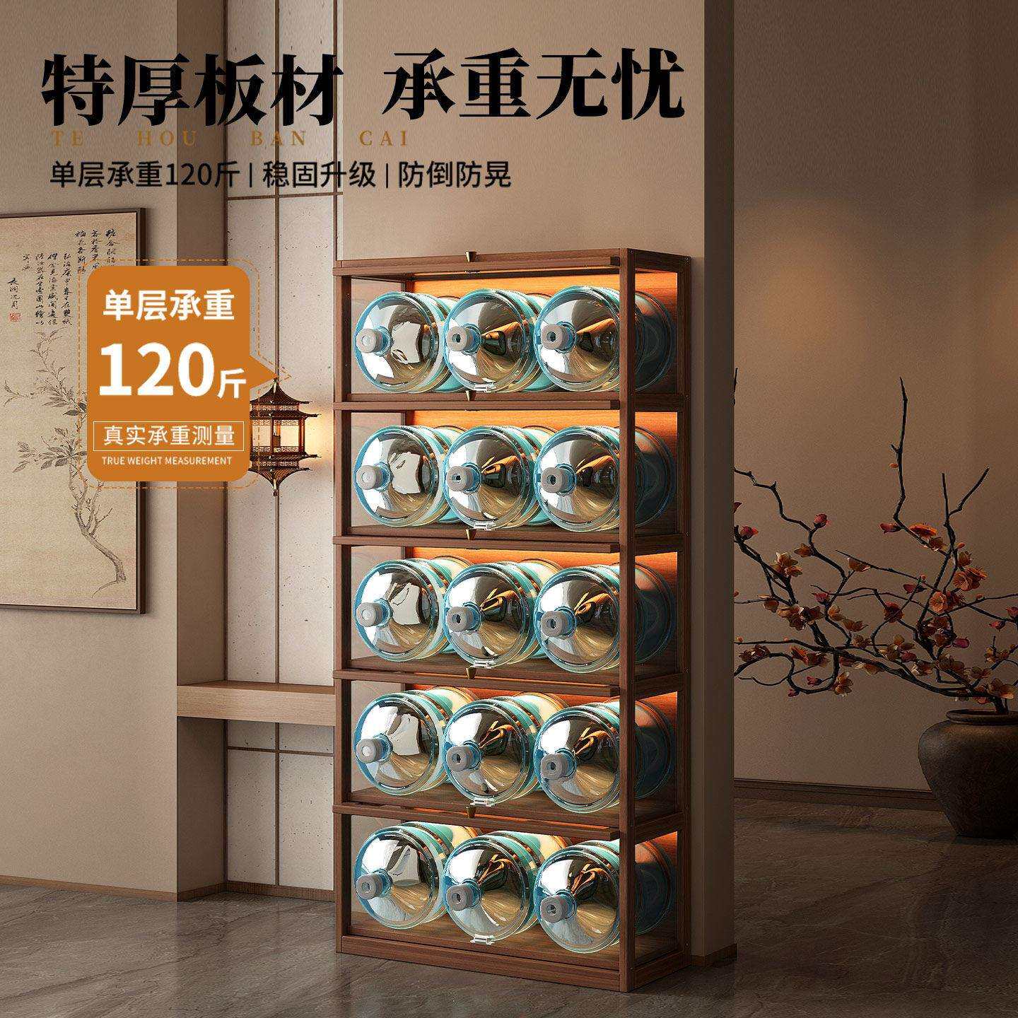 博木古架物实中式茶室茶具茶杯多示bgj9.12层展架茶柜茶壶收纳展