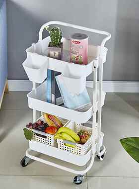 红美甲美发工具车小推车卧室QYY物架浴室收网纳车厨房储置带物架