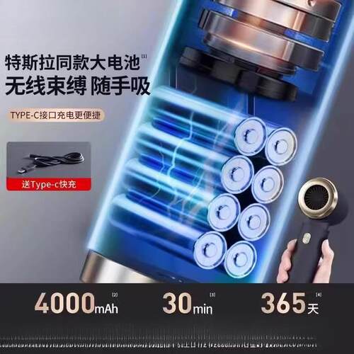 昂爱图腾车载吸尘器车用无线充电迷你小型手持吸吹抽充大吸力鹫