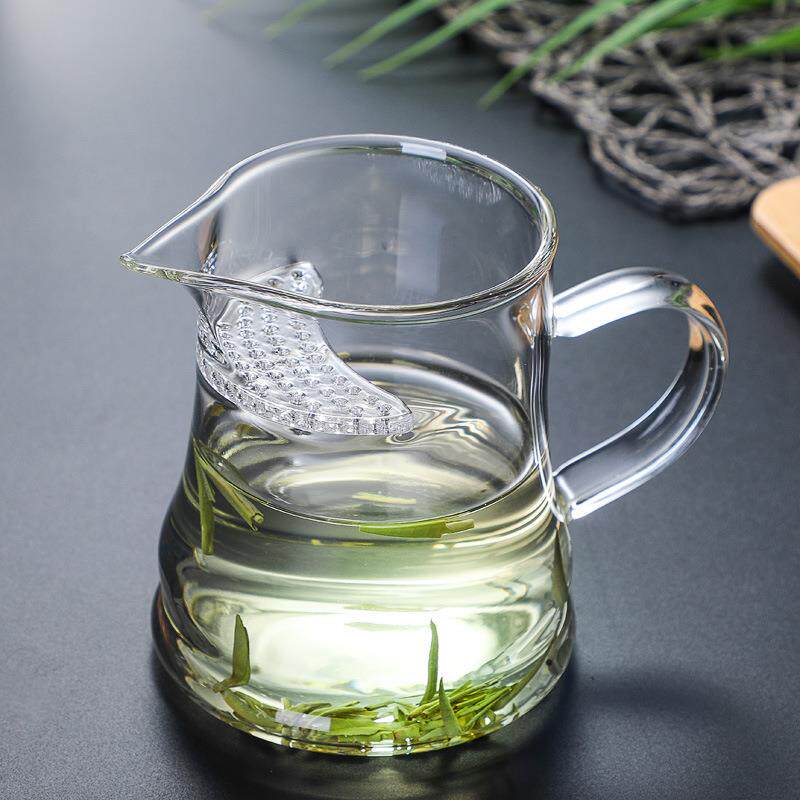 S把月牙公道杯过滤玻璃分茶器茶具配件尖嘴绿茶泡茶杯高硼硅玻璃