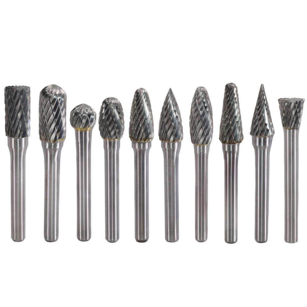 硬质合金旋转锉6x10套装钨钢电磨头金属玉石木雕根雕焊缝抛光工具
